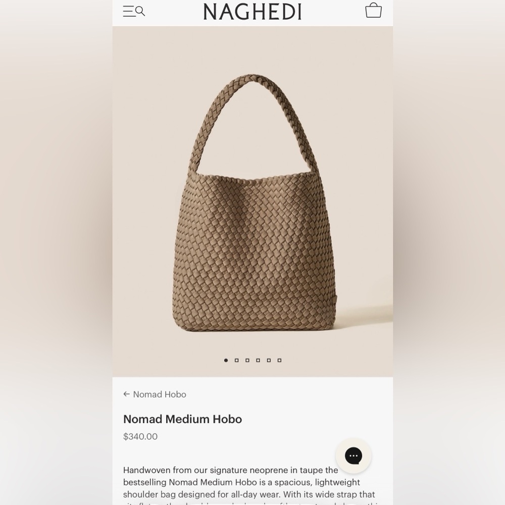 Naghedi Brown Woven Hobo Bag